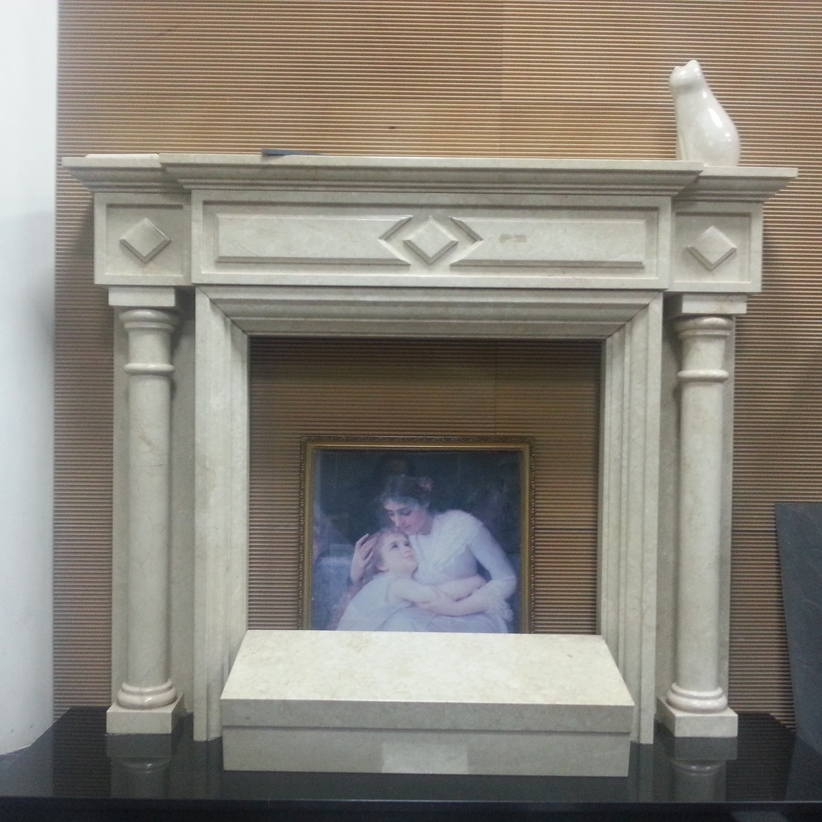 F-072 Italian Beige Fireplace Surround — product photograph