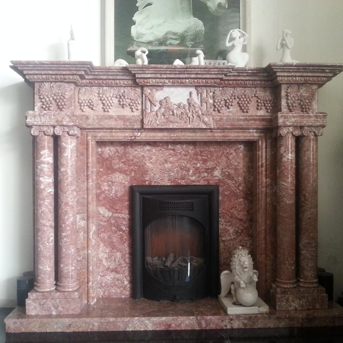 F-035 Cinder Red Fireplace Surround — product photograph